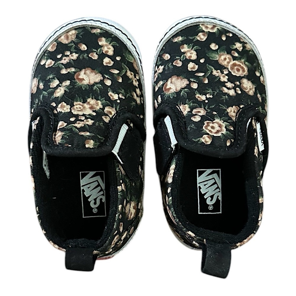 Vans Toddler Baby Girl Floral Canvas Easy Slip On Soft Sole Shoes Sz 4